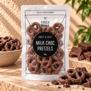 Chocamama – Milk Choc Pretzels